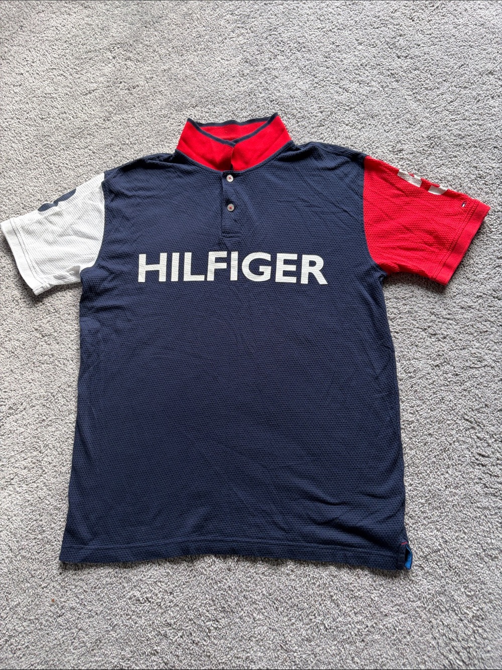 Tommy Hilfiger Navy, Red & White big boys Polo with Bold Logo